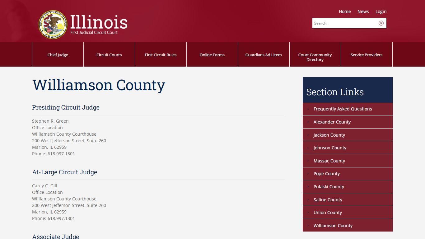 Williamson County | Illinois First Judicial Circuit Court
